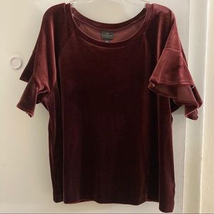 Worthington WineVelvet blouse